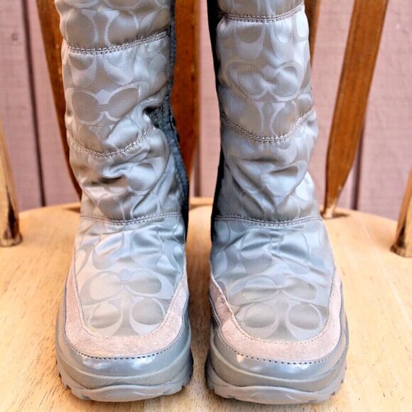 New Coach Demure Gray Nylon Boot Size Women’s 6 1/2 B - Picture 3 of 16